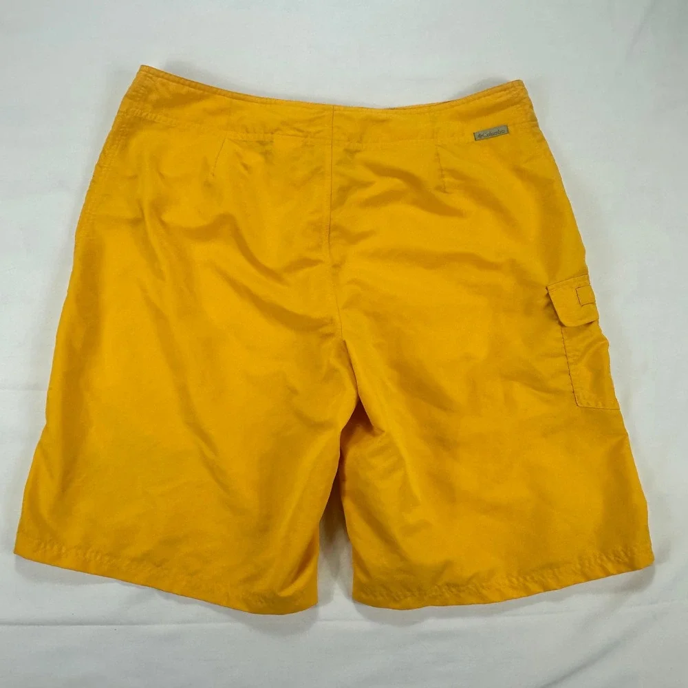 Columbia West Virginia‎ Mountaineers Board Shorts Men's Large Yellow Swim Trunks